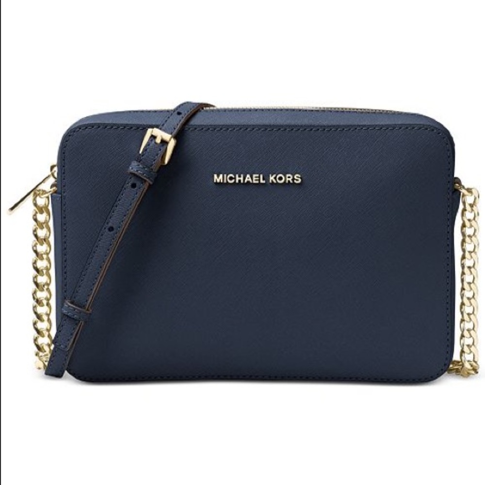 Micheal Kors black gold crossbody GENTLY USED!